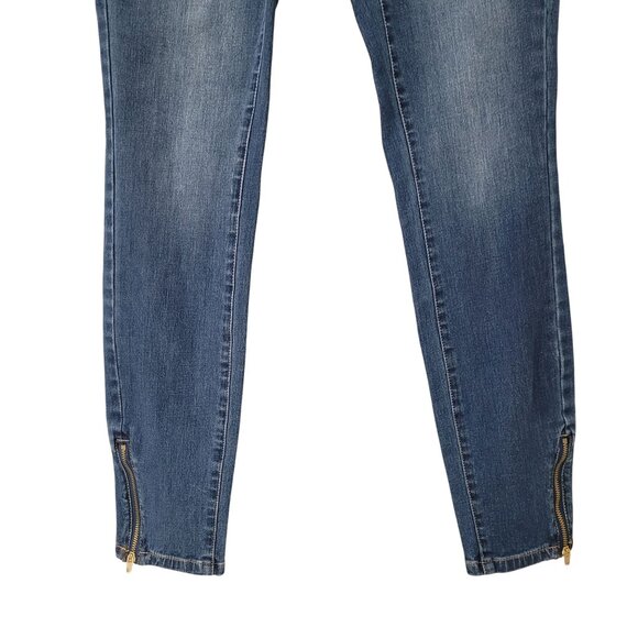 G.I.L.I. Skinny Jeans With Ankle Zippers Womens Size 2 Blue Denim Stretch - Picture 7 of 9